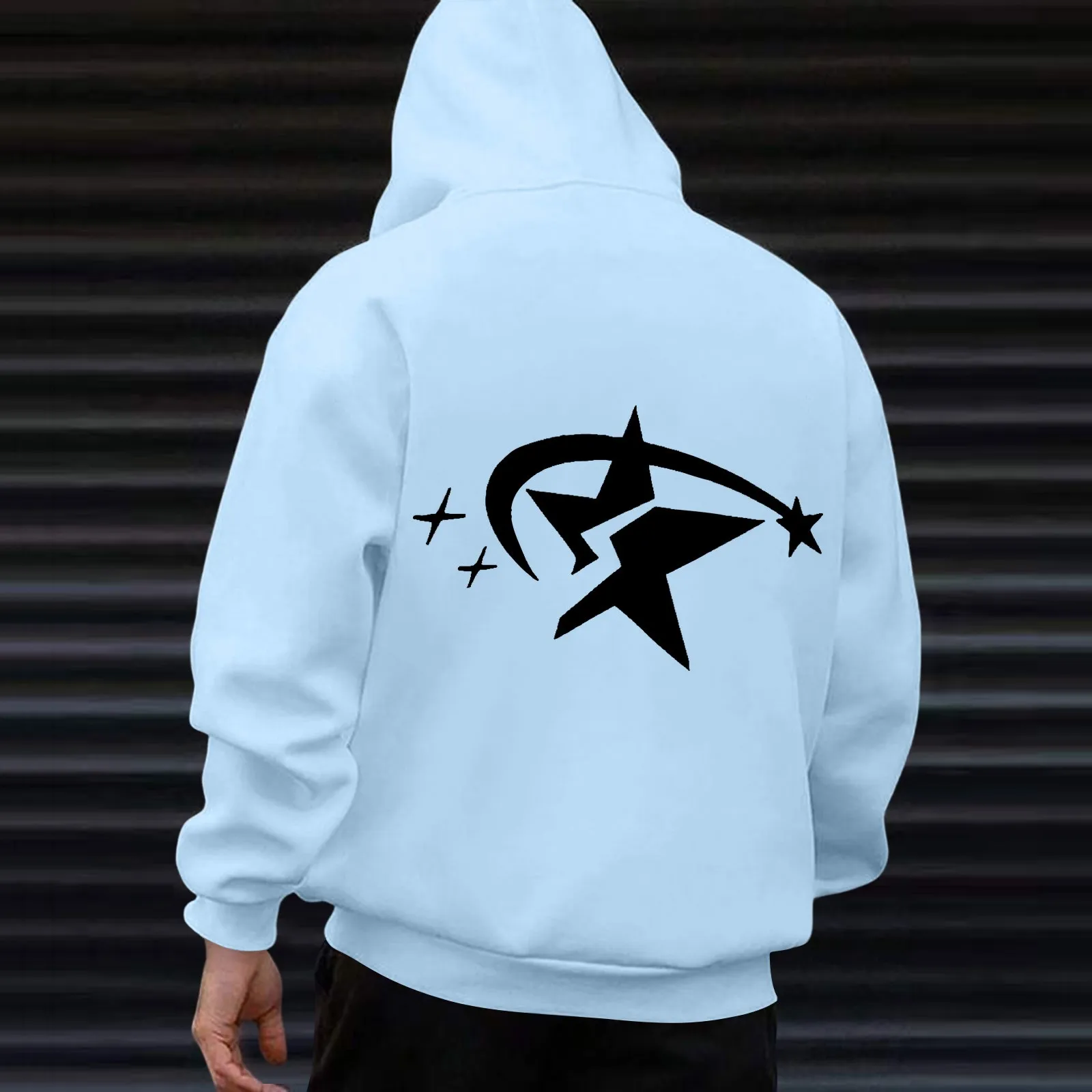 

Mens And Womens Hooded Sweater European And American Personality Embroidery Casual Hip Hop Hooded Sweater Cardigan Coat Top
