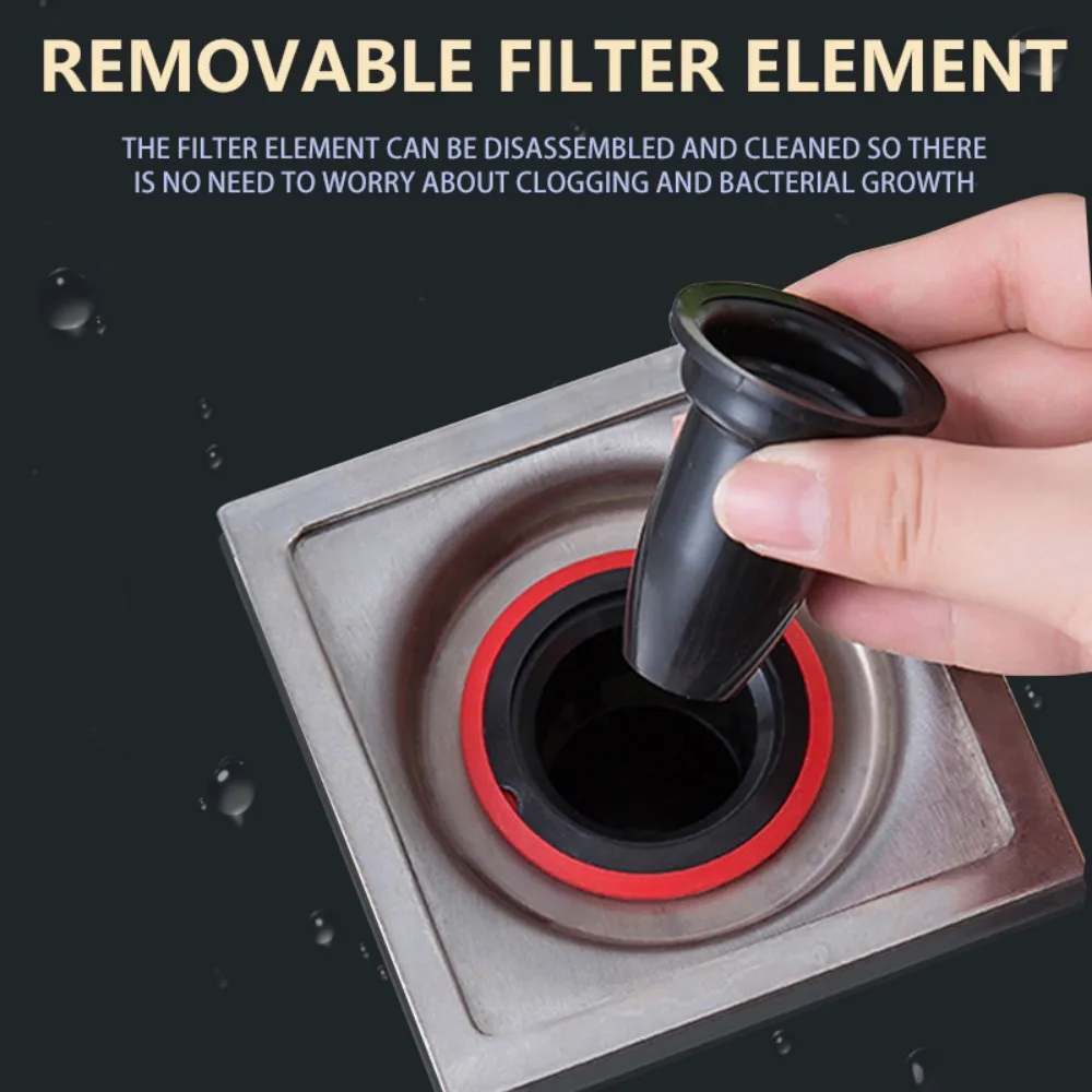 Bath Shower Floor Strainer Cover Plug Trap Siphon Sink Kitchen Bathroom Water Drain Filter Insect Prevention Deodorant Drain filter Shower drain cover Drain strainer Floor drain filter Shower drain