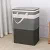 35/75L Large Capacity Folding Laundry Bags Waterproof Thicken Cotton Linen Dirty Clothes Sundries  Basket Striped Storage Box 3