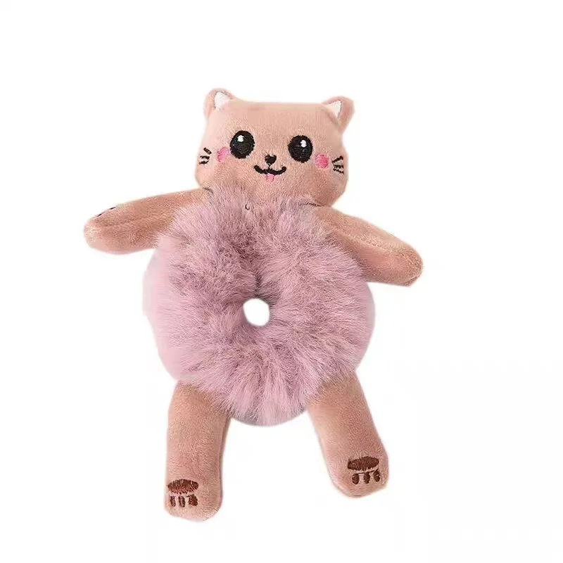 Animal Hair Loops Cute Cartoon Animal Plush Hair Loops Do Not Harm Hair Headwear Children's Korean Version Rope Ball Head Rubber Band