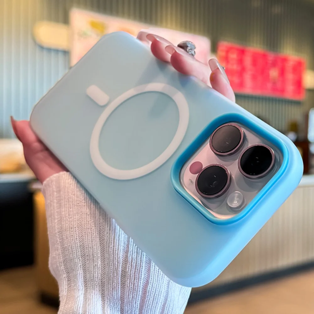 Luxury Matte Candy Color Magnetic Clear 2-in-1 Phone Case Cover