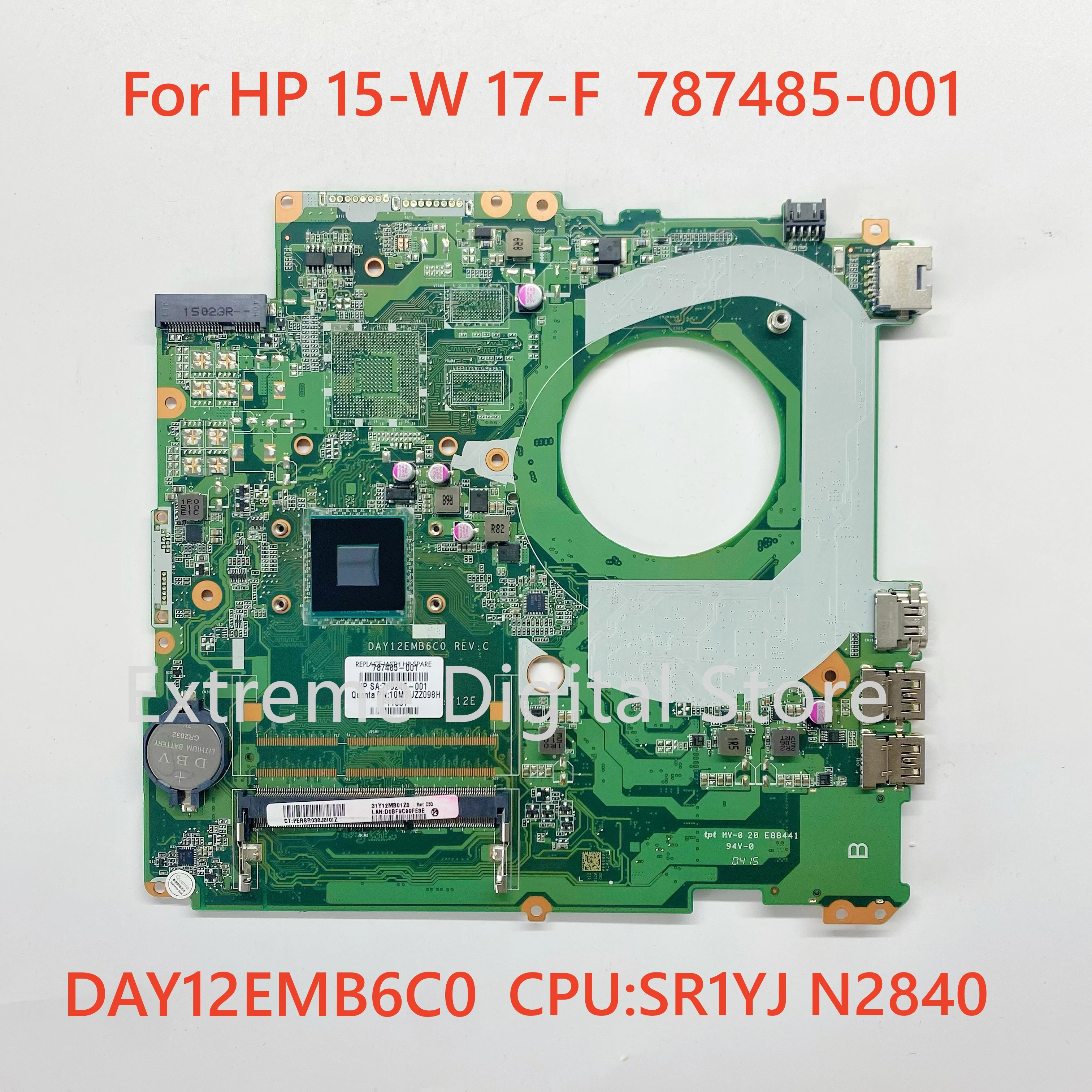 787485 001 DAY12EMB6C0 For HP 15 W 17 F notebook computer motherboard ...