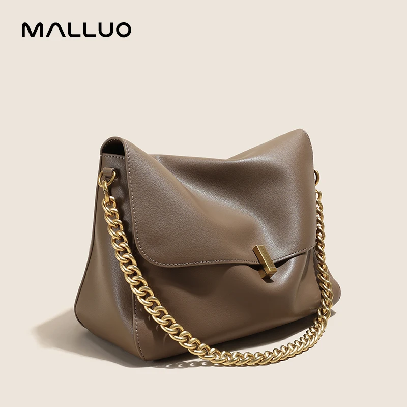 Women Large Korean Cow Leather Genuine Flap Shoulder Chain Bag Luxury Solid Genuine Leather Female Crossbody Handbag Messenger 4