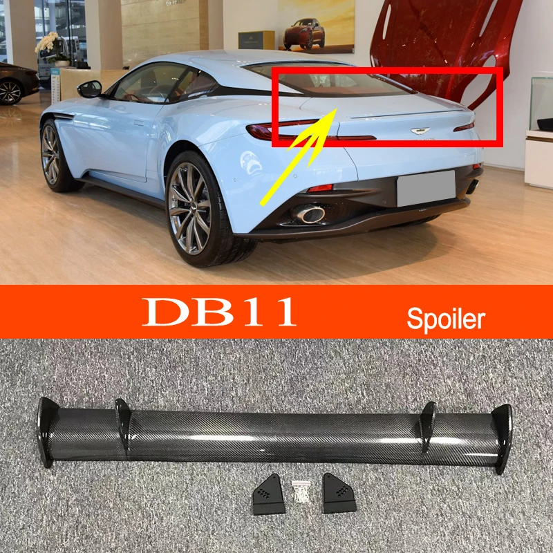 For Aston Martin Db11 Real Carbon Fiber Car-Styling Sporty Rear Trunk Wing Spoiler
