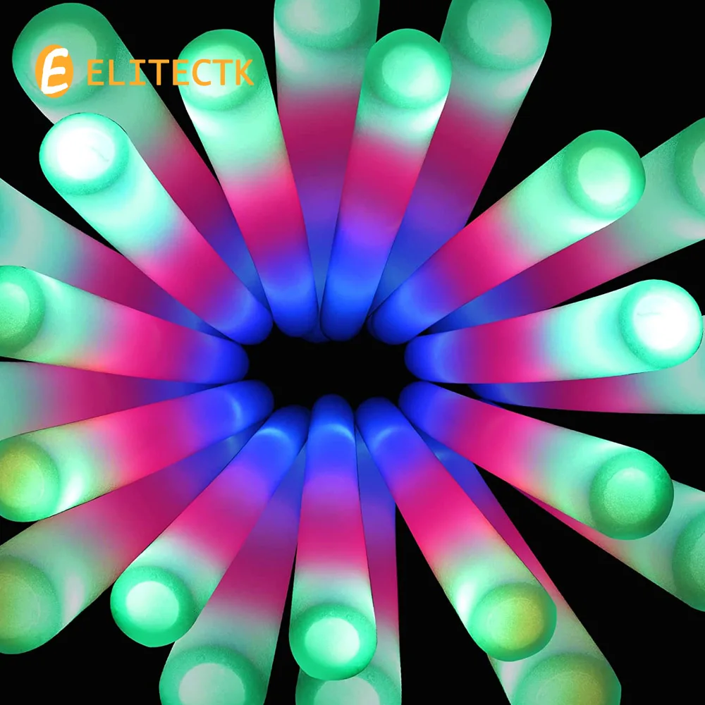 100X Foam Glow Sticks Bulk Large LED Light Up Party Favors for Easter