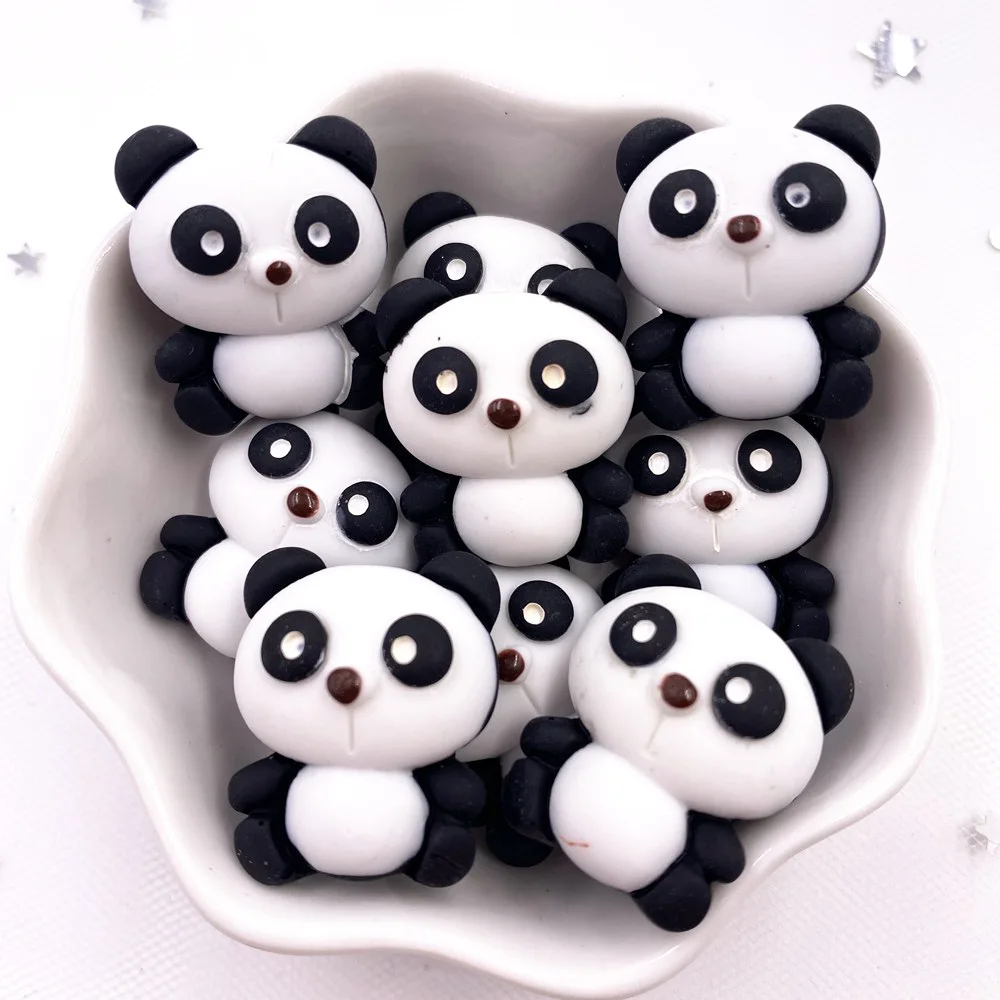 Кавайная красочная полимерная панда, искусственные аксессуары «сделай сам», декоративная фигурка, украшения для рукоделия M092