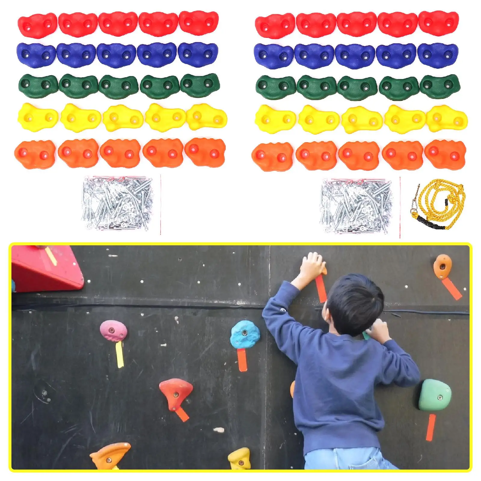 25 Pieces Rock Climbing Holds for Kids Outdoor Games with Mounting Hardware Developing Children Flexibility Climbing Rocks