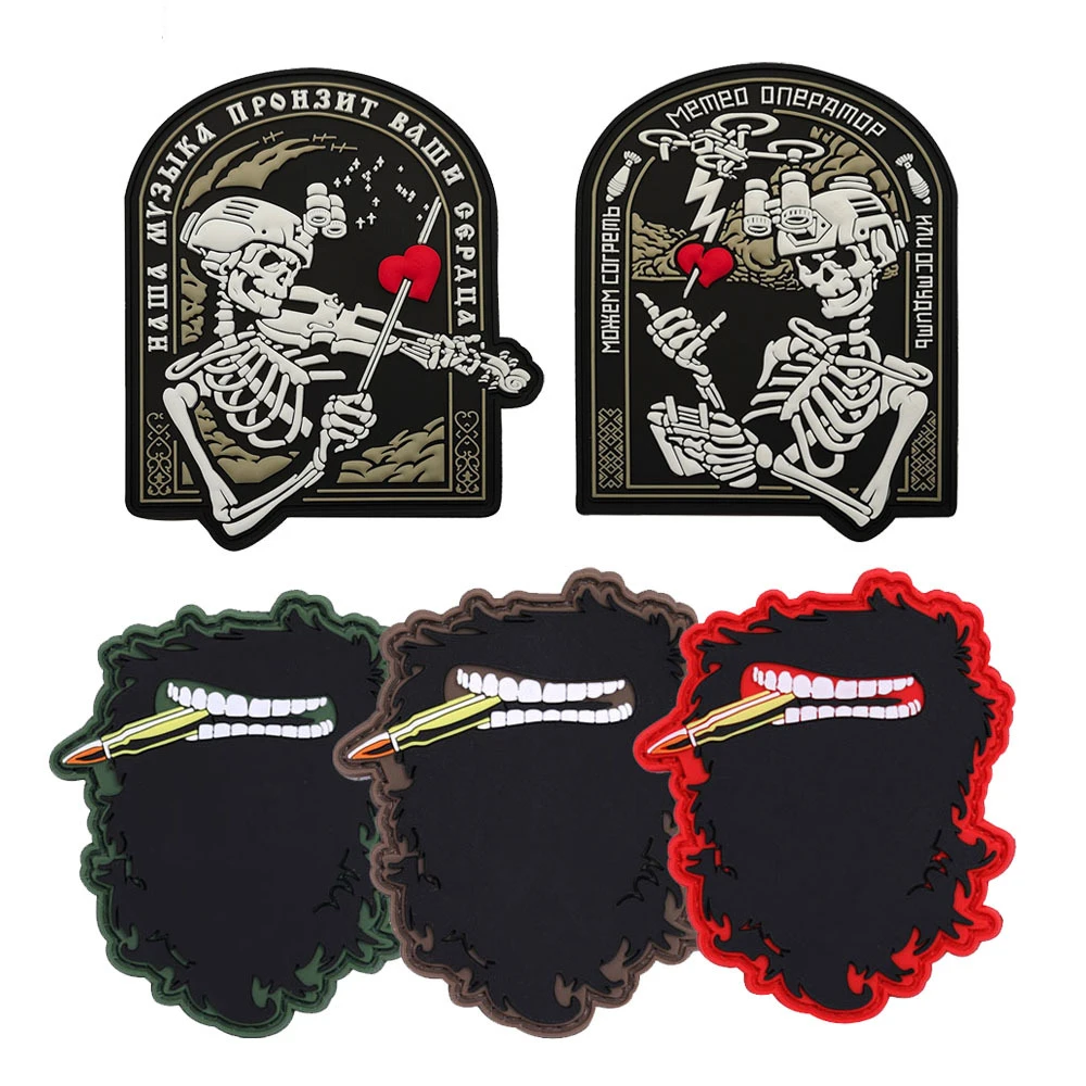 Outdoor-Taschenzubehör, Night Devil PVC-Patch, russische Note Violine Armee Moral Armband, Helmweste Rucksack Patch
