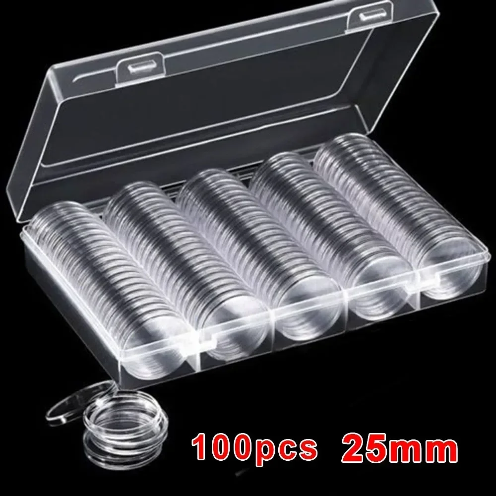 Bakiauli 100Pcs Clear Coin Capsules, Munt Houder Met