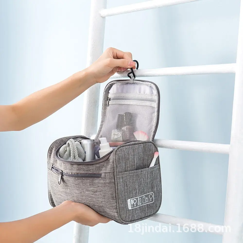 Casual Travel Wash Organizer Outdoor Square Bag Hanging Wash Pouch Portable Cosmetic Bag Storage Toiletry Bag Oxford
