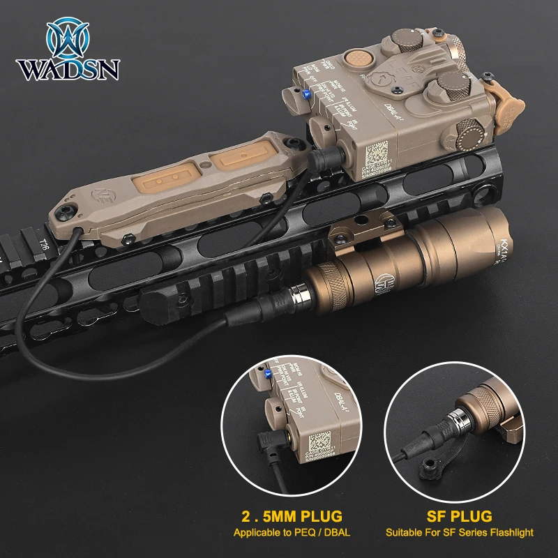 WADSN Airsoft New Tactical Pressure Switch Button Remote Dual FunctionTail Switchs For DBAL A2 PEQ-15 PEQ16 M600 M300 flashlight