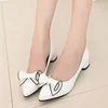 Spring New Women's High Heels Shallow Butterfly-knot Pointed Toe Low Pumps Womens Shoes Summer Plus Size 35-43 2