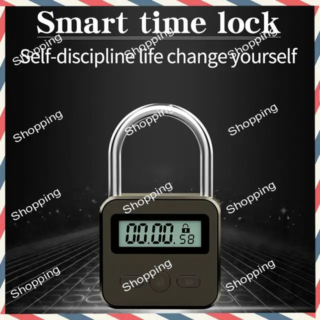 M20K LCD Display Electronic Timer Switch USB Rechargeable Timer Padlock Travel Electronic Timer-Silver 5