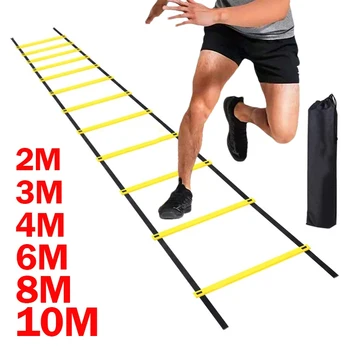 Scala per agilità Cinghie in nylon Calcio Calcio Attrezzatura per scaletta per allenamento di velocità Sport Fitness Corsa Strumento per scaletta per allenamento per riscaldamento