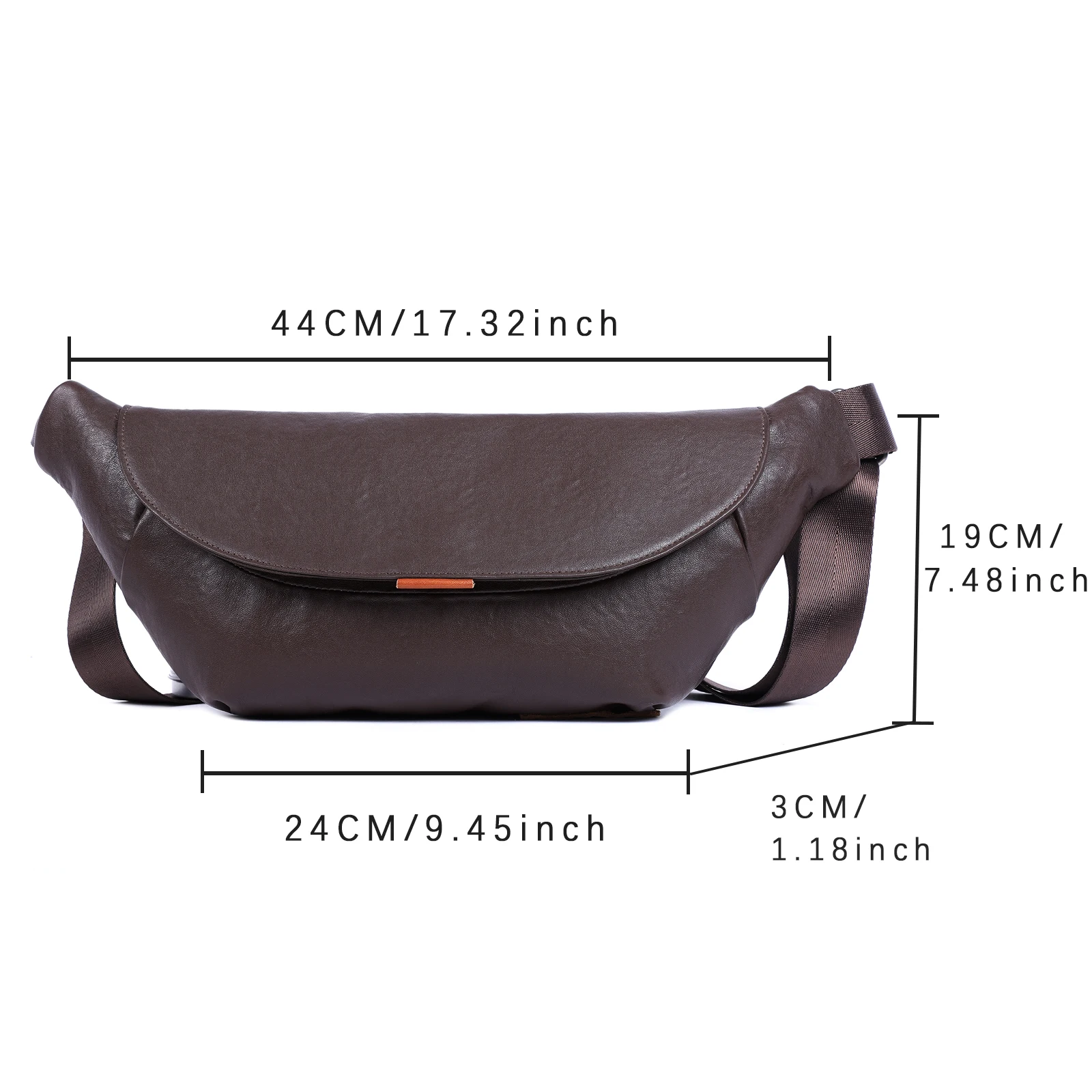 รูปสินค้า กระเป๋าหนังแท้ผู้ชาย แฟชั่น Crossbody คลาสสิก