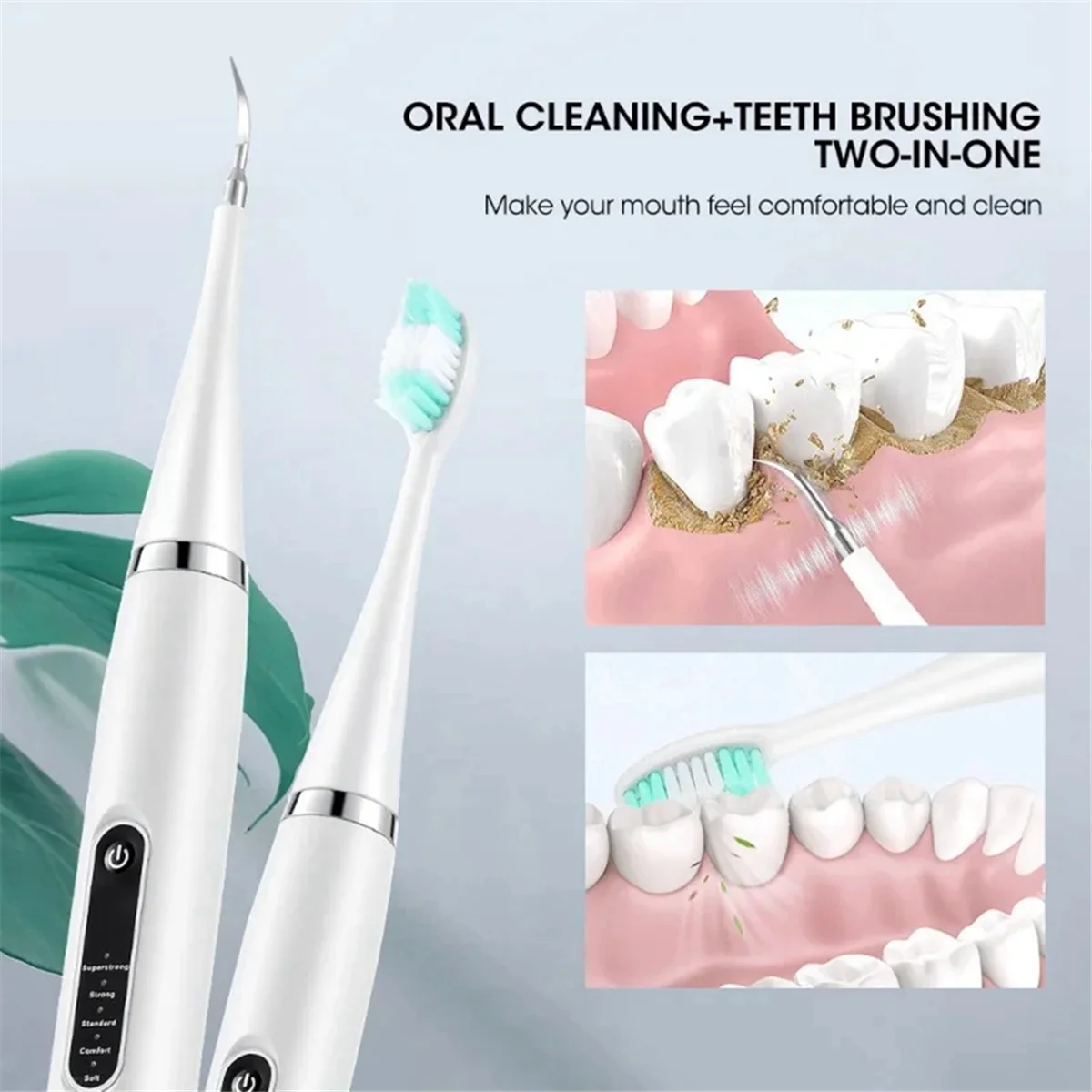Electric Teeth Cleaner Tooth Whitening & Cleaning Device Waterproof Tartar Remove Fresh Breath Oral Care,Black(1 X Head) 3