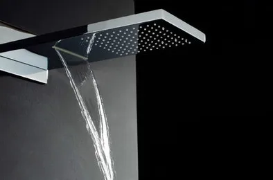 Bathroom Nozzle Pressure Concealed Head Ultra-thin Brass System Thermostatic Rainfall Shower Chrome Finish