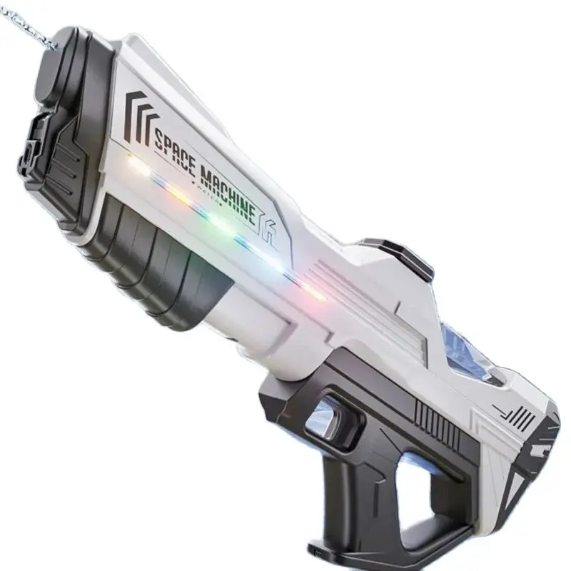 전기 및 수동 2in1 물총 장난감 LED 강력한 자동 물 흡수 물 권총 블래스터 풀 어린이를위한 야외 장난감