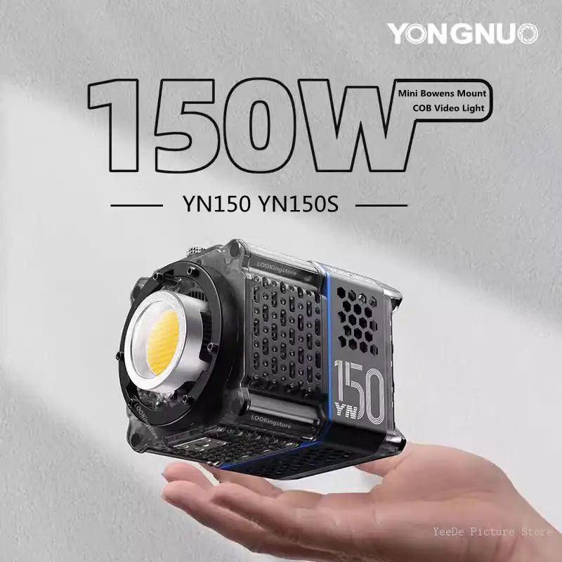 YONGNUO YN150 YN150S 미니 보웬스 마운트 COB 비디오 라이트, 야외 사진 비디오 라이브 스트리밍용 LED 비디오 라이트, 2700-6500K