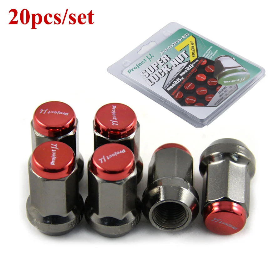 20pcs/set 33mm Project Mu Racing Composite Spec Steel Wheel Nuts M12x1