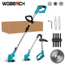 21V Cordless Grass Trimmer Electric Lawn Mower Length Adjustable Cutter Household Garden Tools For Makita/wobeich 18V Battery
