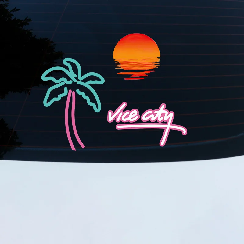 

Car Personality Fun Sunset Car Stickers, Electric Bikes, Motorcycle Scratch Stickers, Side Window Glass Decorative Stickers.