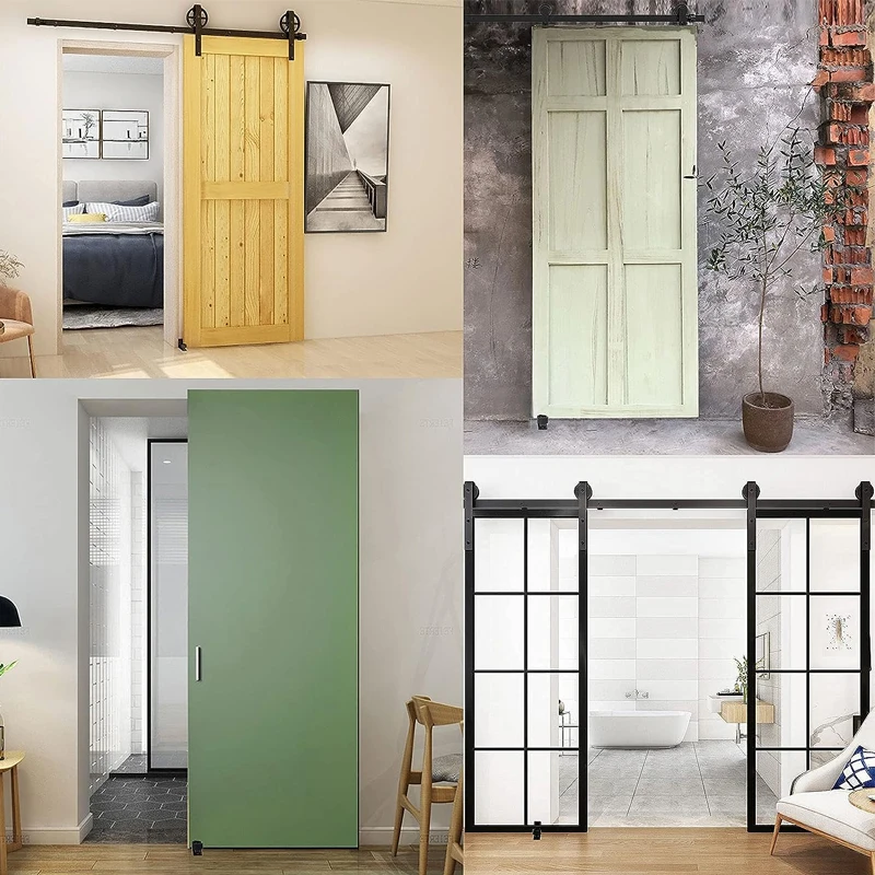 Adjustable Floor Guide for Sliding Barn Door Bottom Roller Wall Mount Double Wheel Punch-Free System 1 Pack sliding barn door guide,sliding door roller