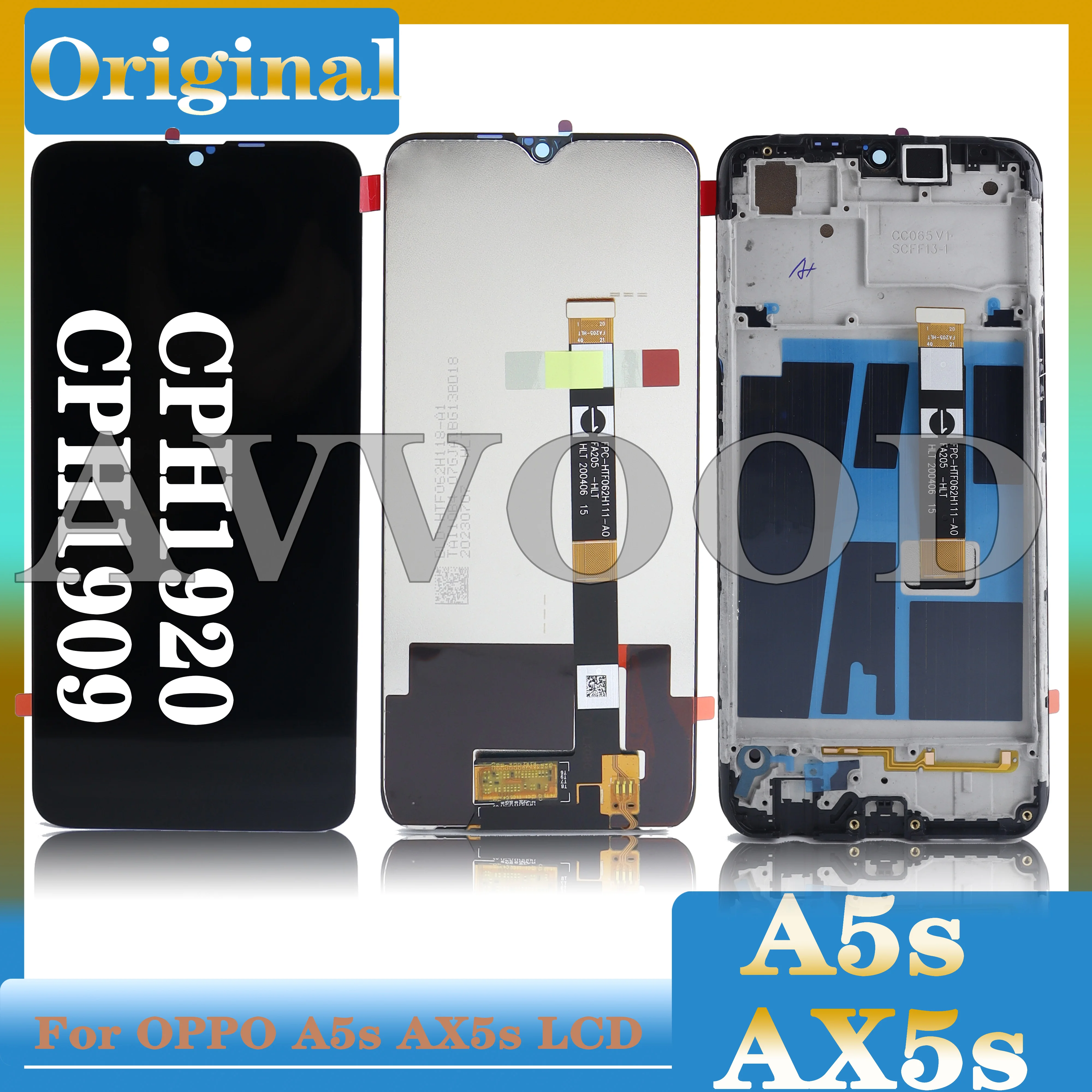 

for OPPO A5s LCD Display with Frame, Touch Screen Digitizer Assembly, Replacement Repair Parts, AX5s, CPH1909, CPH1920 dispaly