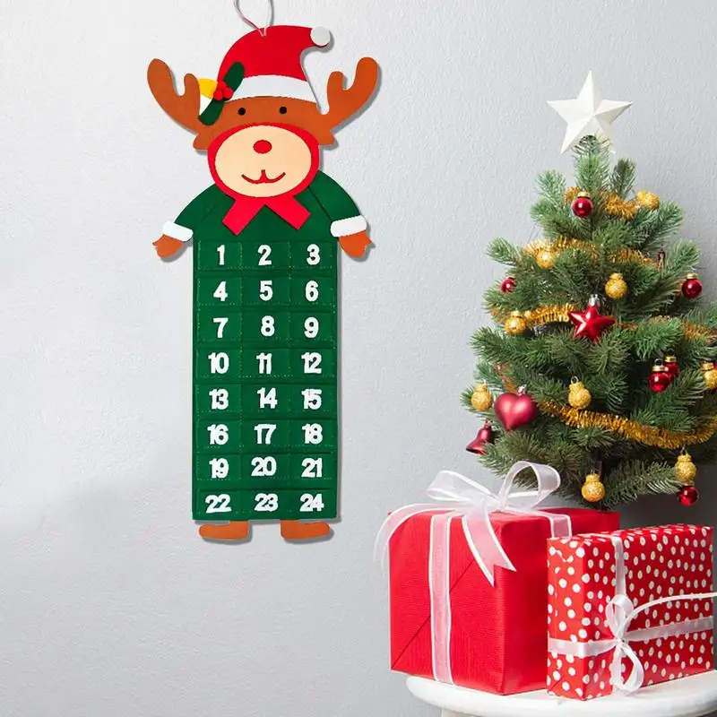 Felt Christmas Advent Calendar Wall Santa Advent Calendar With Pockets 24  Days Reusable Christmas Countdown Calendar Hanging - Advent Calendars -  AliExpress