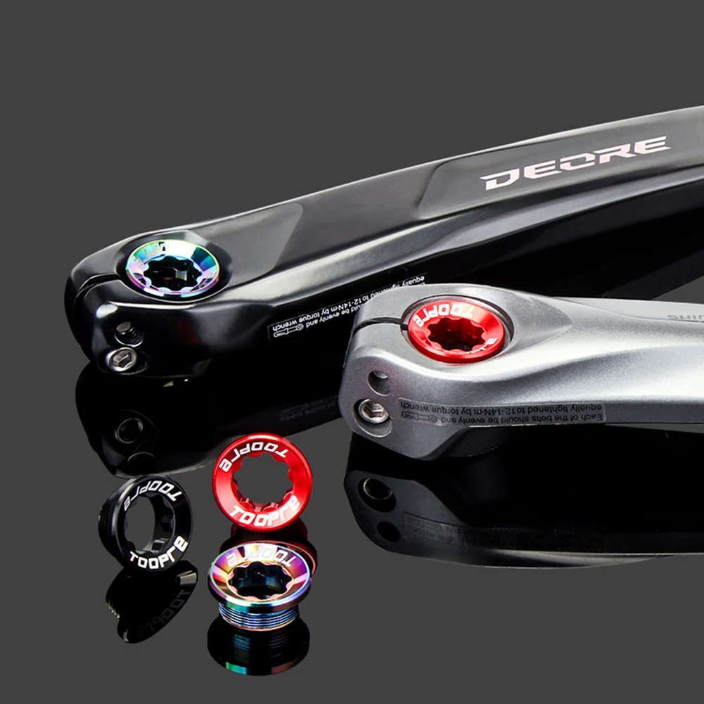 TOOPRE Mountain Bike Crank Cover Screws CAP CNC Aluminum Alloy M20x8mm BB Bottom Bracket Fixing Bolt Crankset Protective Case mountain bike crank cover