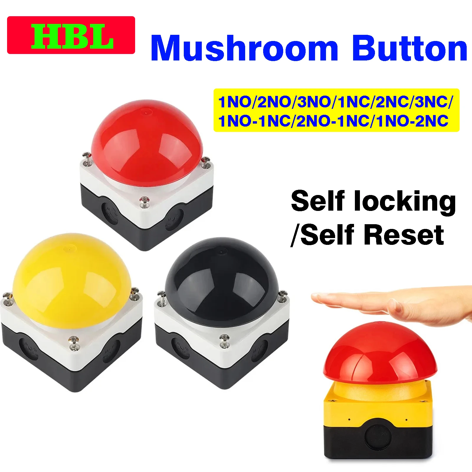 

1/5/20Pcs IP65 Waterproof Mushroom Button Self-Rest Switch Ball Pedal Hand Clap Judges Clap Light foot switch button ball pedal