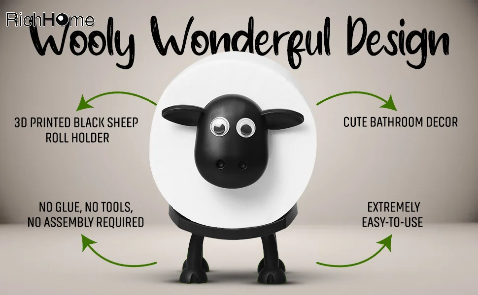 Cute Sheep Toilet Roll Holder Resin Lovely Sheep Tissue Box Stackable for Home Bathroom Stackable Animal Tissue Organiser 5