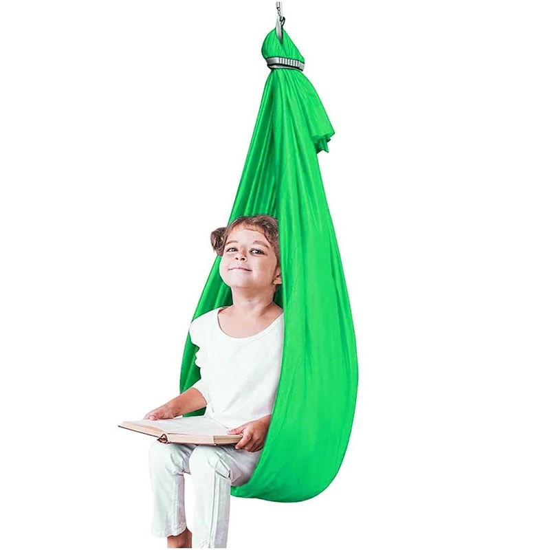 Kids Summer Hammock for Autism Yoga Hammock Comfortable Cloth Hanging Nest Napping Bed for Kids Adults 4