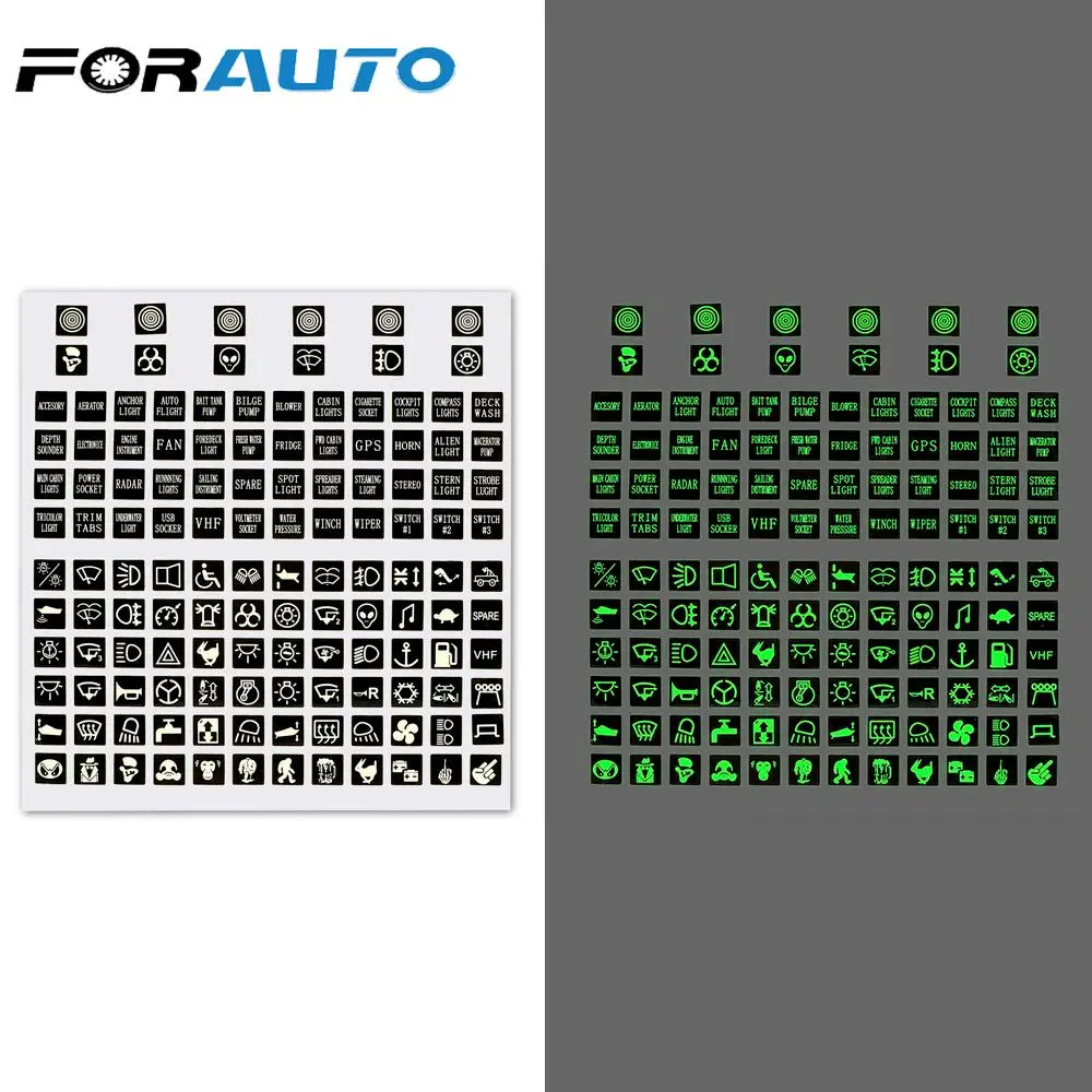 FORAUTO PVC Luminous Car Sticker Rocker Switch Label Decal Circuit