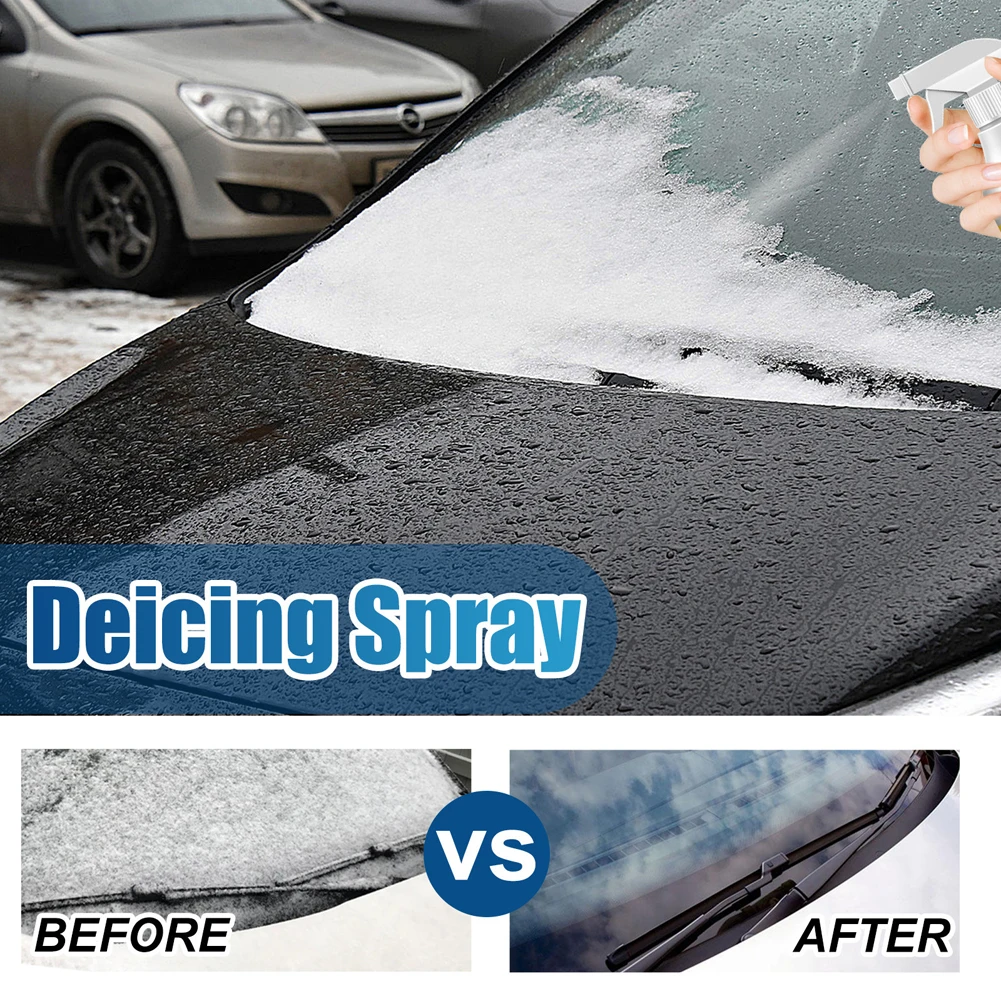 Car Window Glass Deicing Instantly Melts Ice Fast Ice Melting Spray Defrosting Anti Frost Spray for Car Windshield Window Mirror