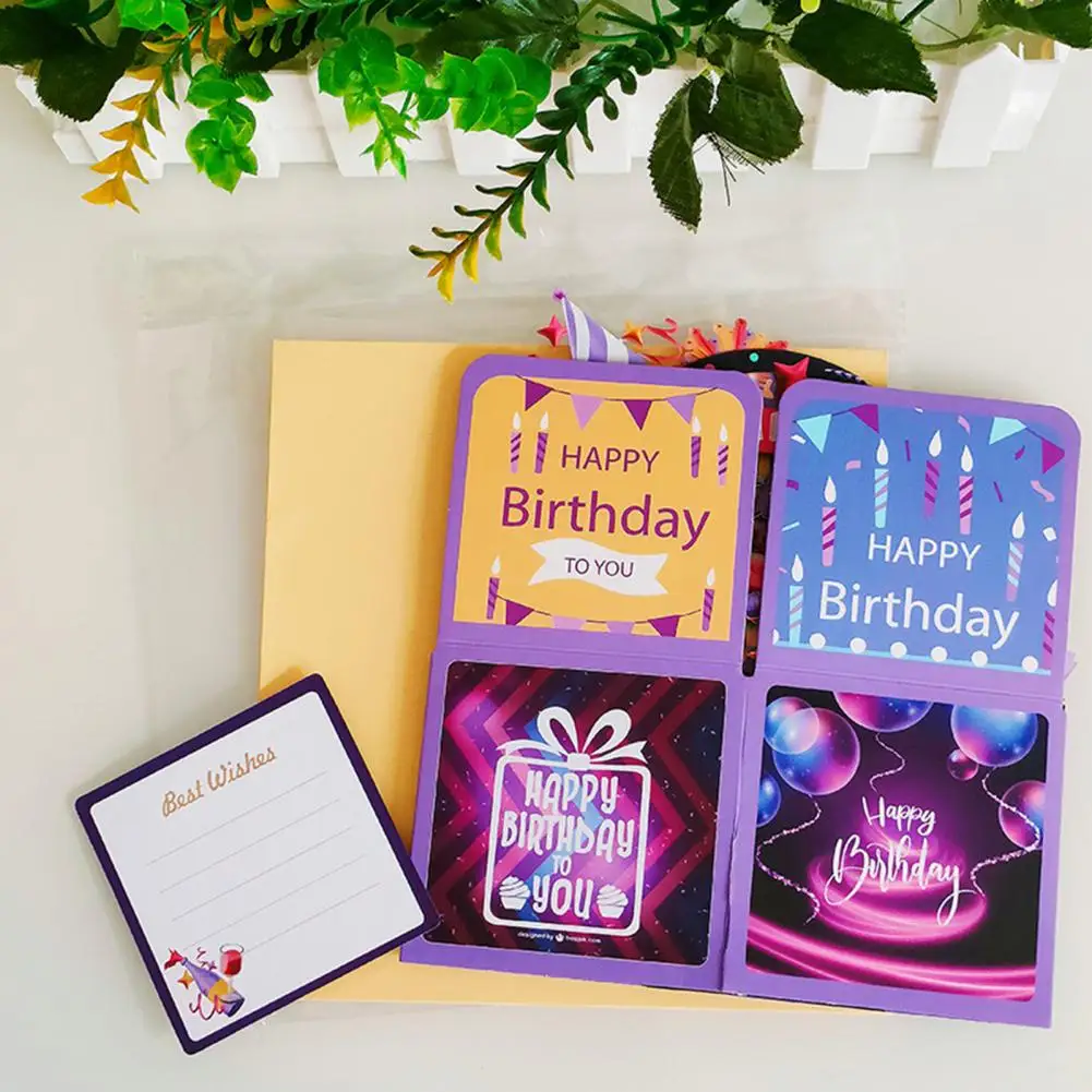 3D Greeting Card Handcrafted Happy Birthday Card 3D Birthday Foldable Celebration Cards Blessing Postcard