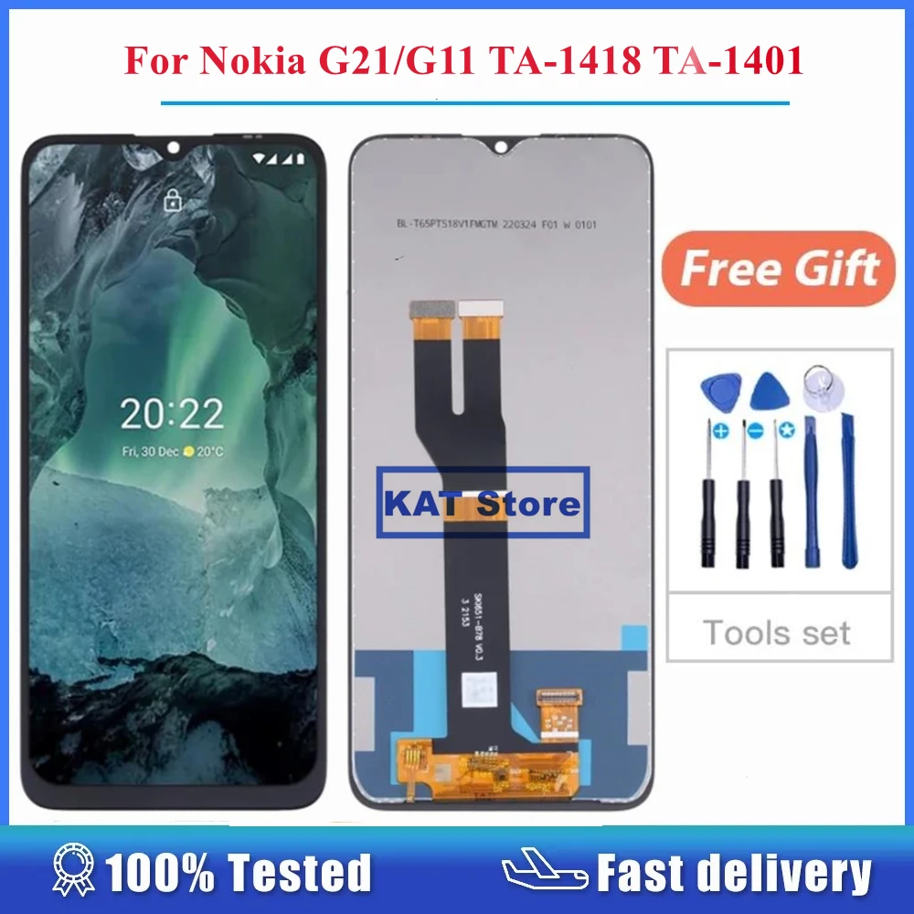 

Original For Nokia G21|G11 TA-1418 TA-1401 LCD Display With Touch Screen Digitizer Full Assembly With Repair Tools