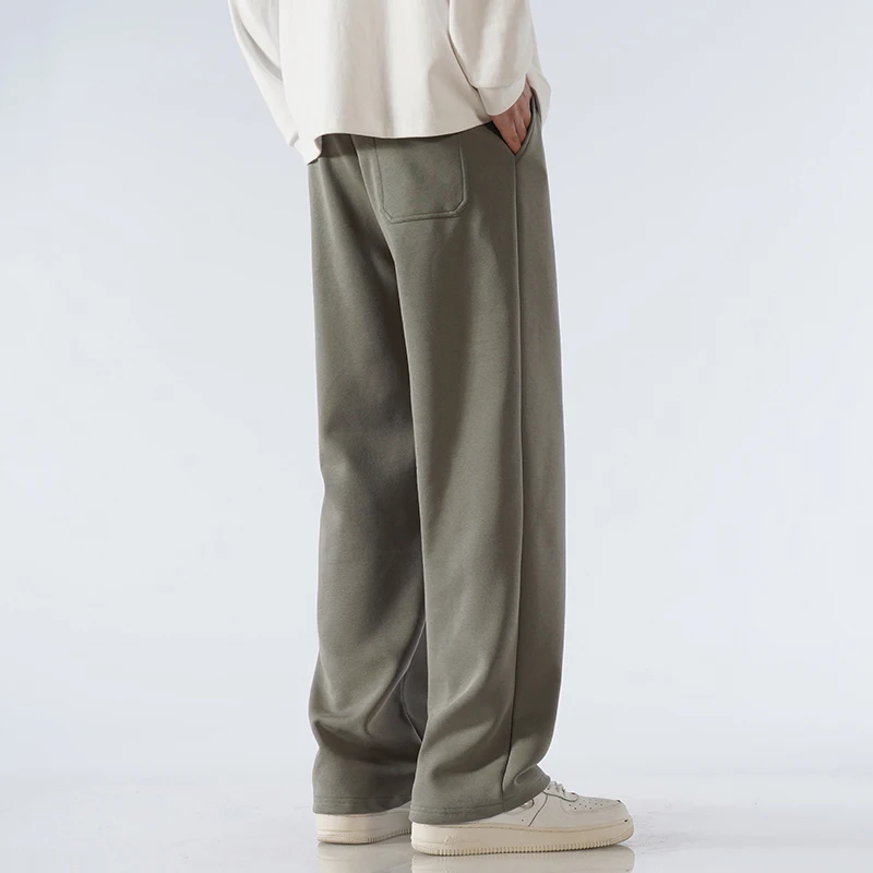 sport jogging trousers wide leg pants fashion pants fashionable wide leg pants men casual pants 65% cotton fabric men's casual pants wide leg straight loose for outdoor