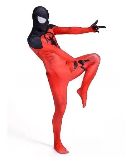 Hot Toys Kaine Spiderman Costume Cosplay Halloween Superhero Suit Game Men Boys Maschile Body Party Tuta Tute Cosplay