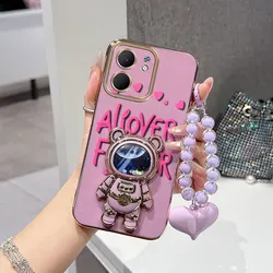Love Flowers Phone Case Set with Bead Lanyard and Stand - OPPO A11s (PURPLE)