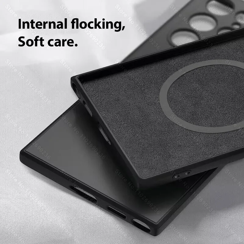 Magnetic Liquid Silicone Shockproof Case with MagSafe Wireless Charging Compatibility