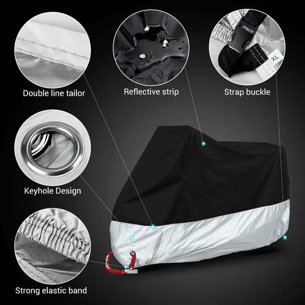 Waterdichte motorhoes Stofdicht UV-fietsbescherming All Season Motorbike Cover Outdoor Motocross Regenhoes