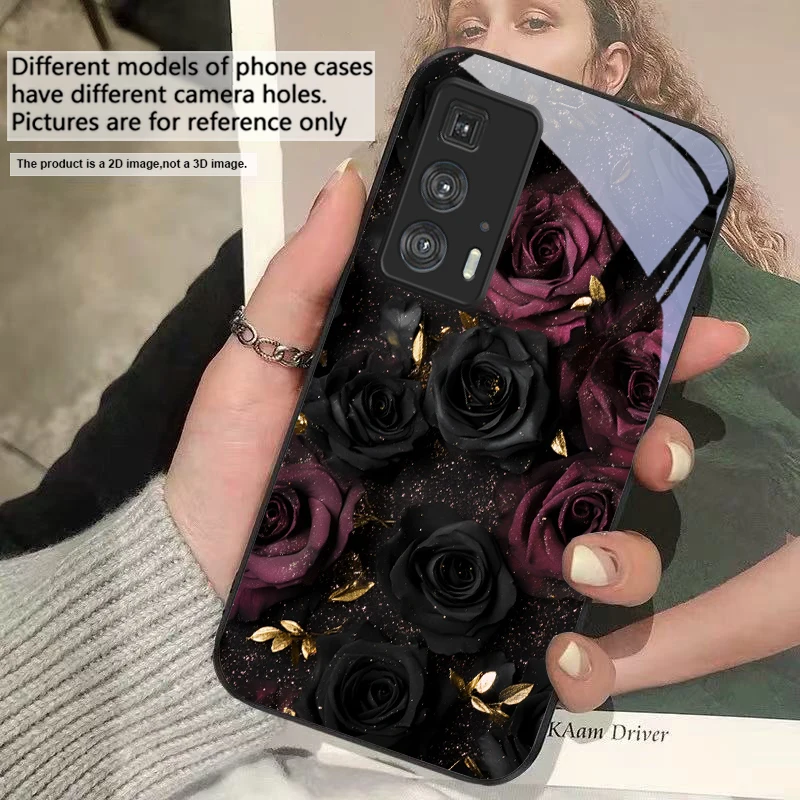 Wine Red Floral Petals Glass Phone Case