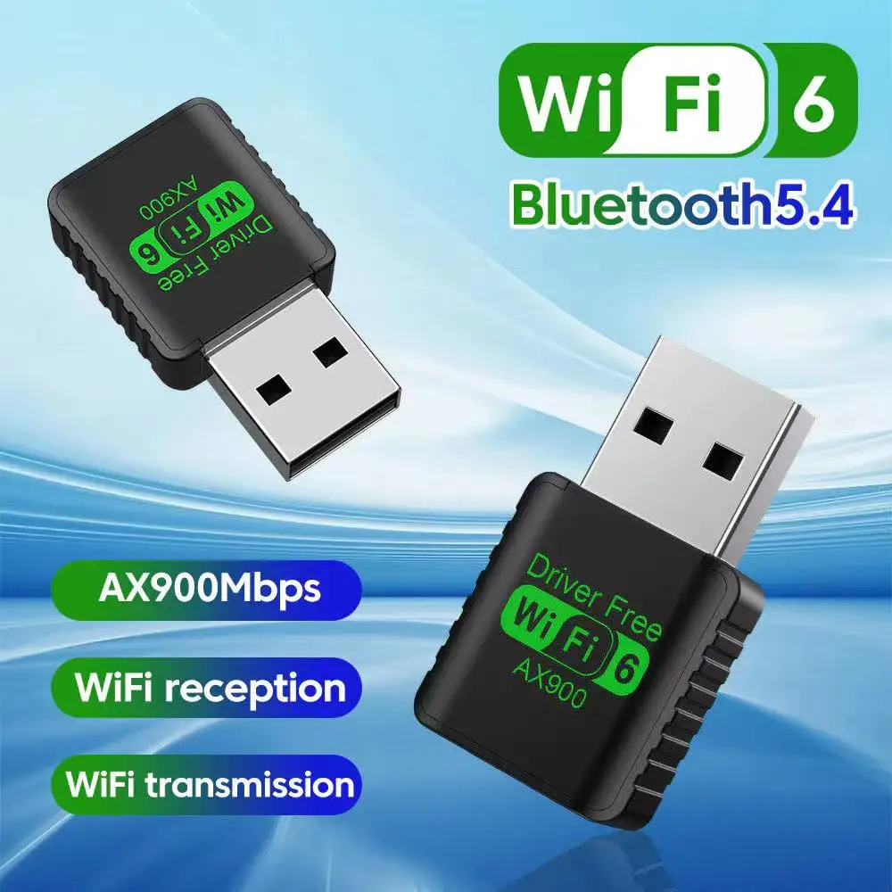USB WiFi 6 블루투스 5.4 어댑터 2 in 1 동글 듀얼 밴드 드라이브 프리 2.4G&5GHz USB 네트워크 무선 Wlan 수신기 (윈도우용)