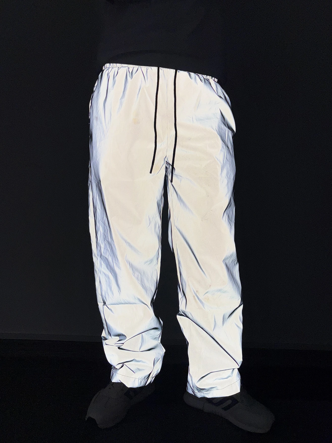 Frühlings- und Herbst-Herren-Jogginghose in Silbergrau Gerade Geschnittene Modische Streetwear-Performancehose Lässige Weite Hose – Detail 5