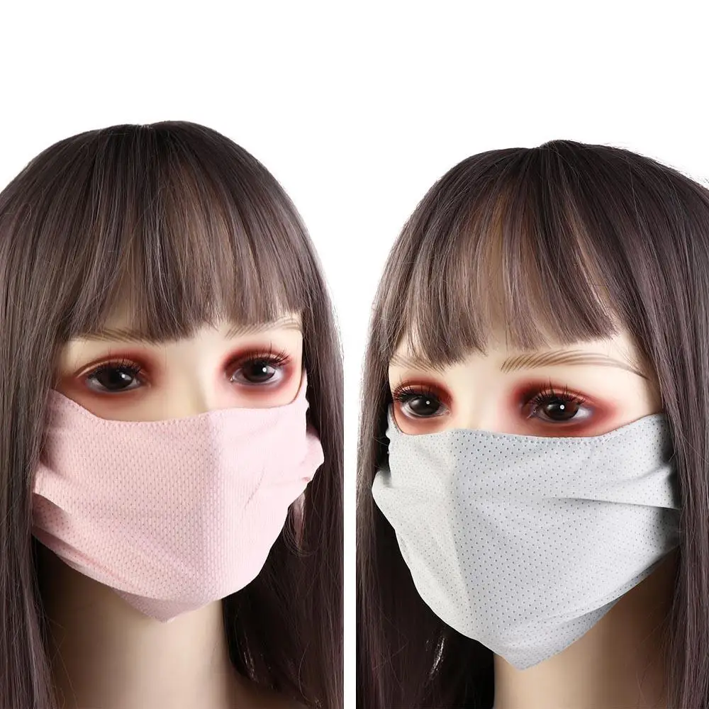 

Sports Fishing Riding Solid Color For Women Hiking Summer For Girl Outdoor Face Scarf Face Cover Sunscreen Mask Ice Silk Mask