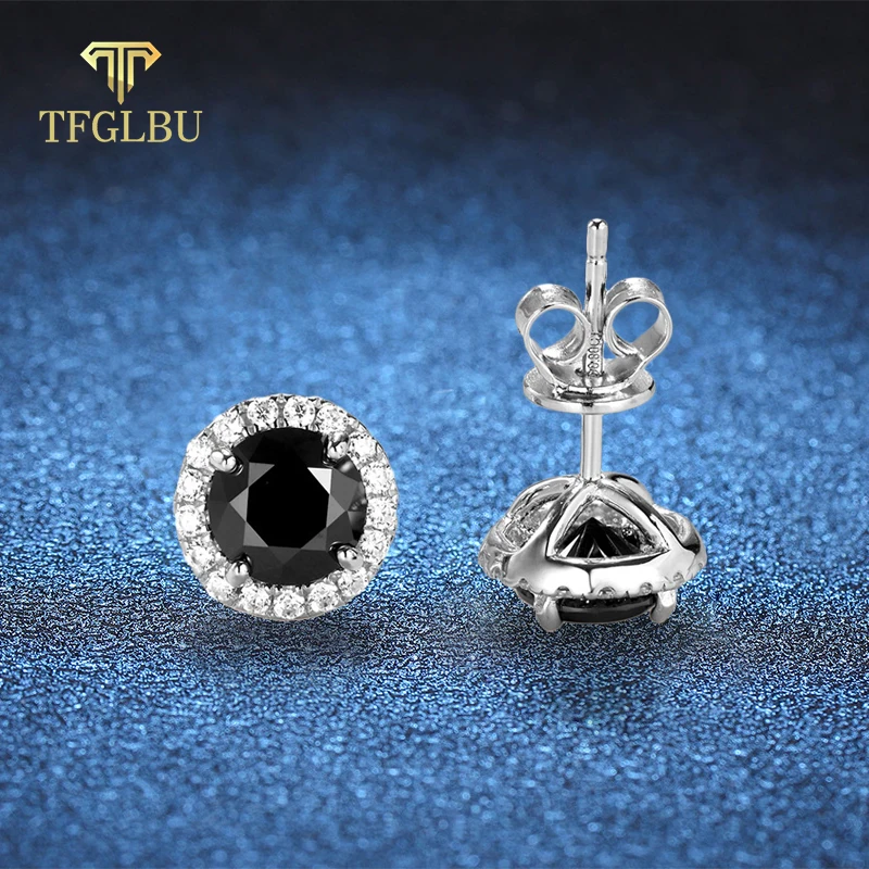 

TFGLBU 1.6CTTW Platinum Plated 6mm Moissanite Stud Earrings for Women Elegant Engagement S925 Sterling Silver GRA Luxury Jewelry