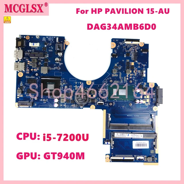 HP-ノートブックおよびラップトップマザーボード,i5-7200U-907408 g34a,HP Pavilion 15-au用のCPU gt940m  gpuノートブックマザーボード AliExpress