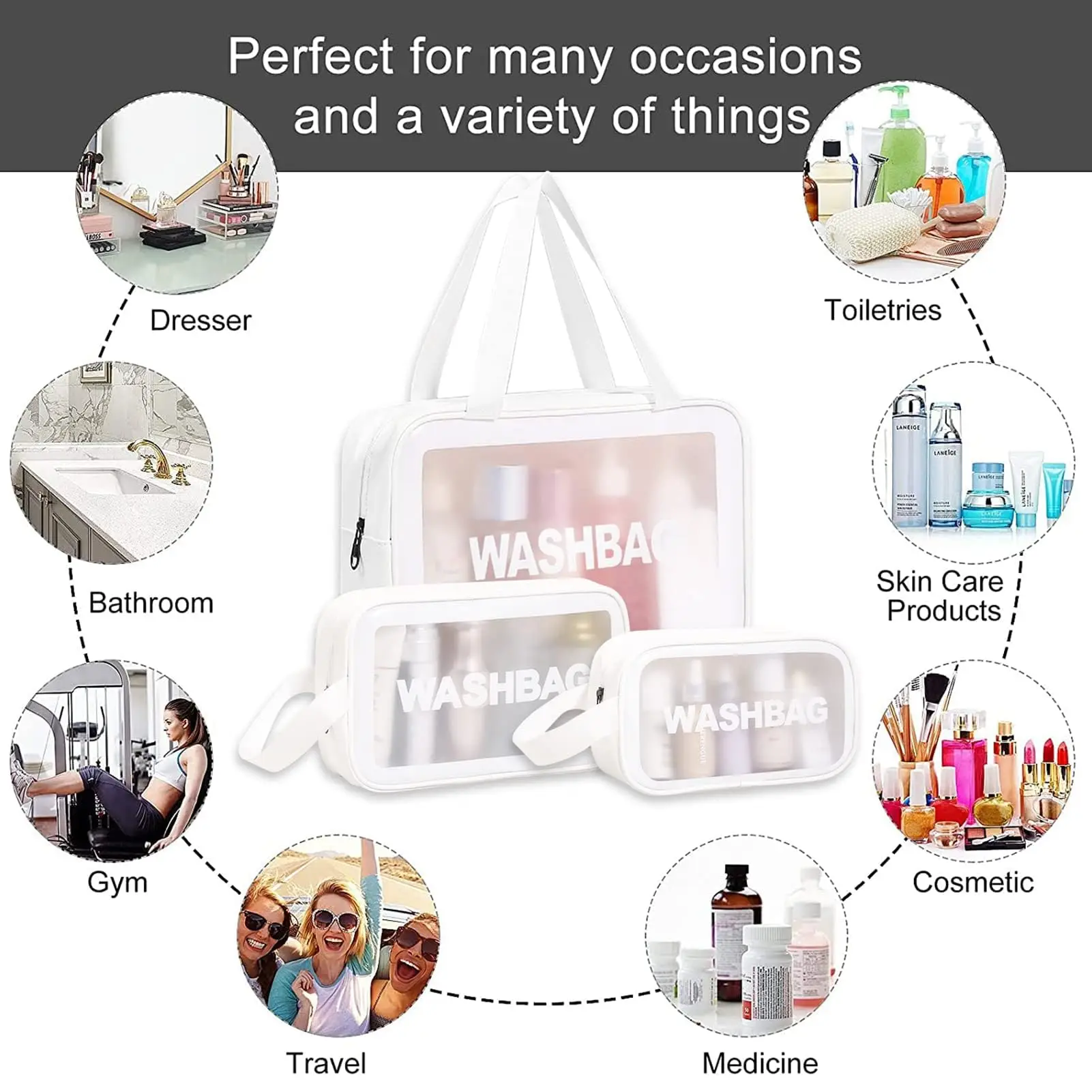 Cosmetic bag female portable travel large capacity handheld waterproof cosmetic storage bag box wash cosmetic box