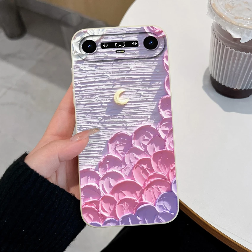 Beautiful Clouds Pattern Slim Liquid Silicone Anti-Slip Phone Case